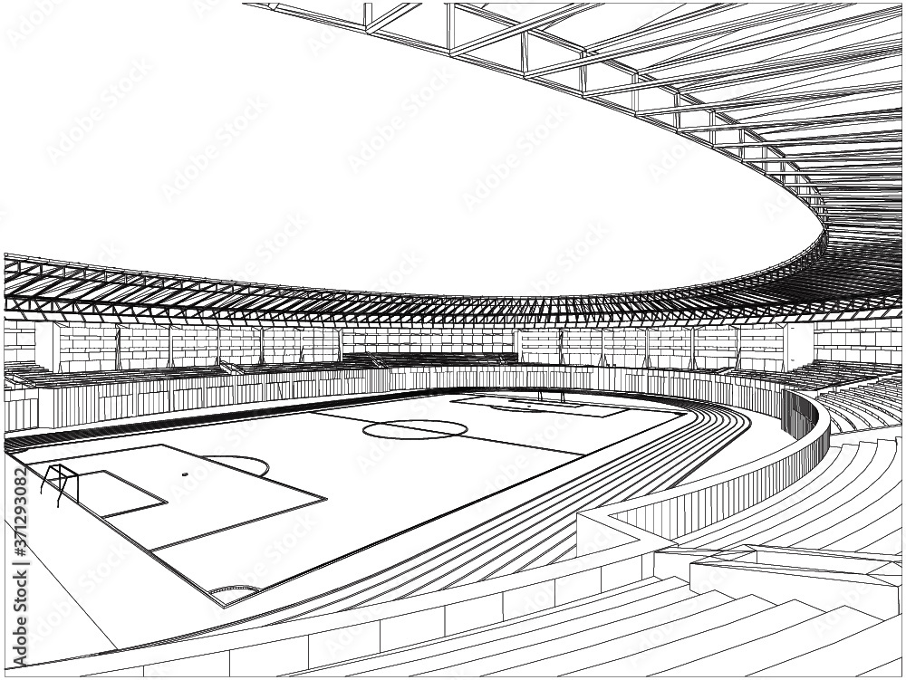 Football Soccer Stadium Vector Illustration Isolated On White