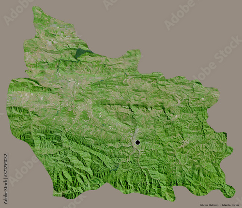 Gabrovo, province of Bulgaria, on solid. Satellite photo