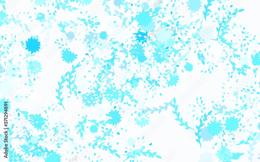 Light BLUE vector abstract backdrop with flowers, roses.