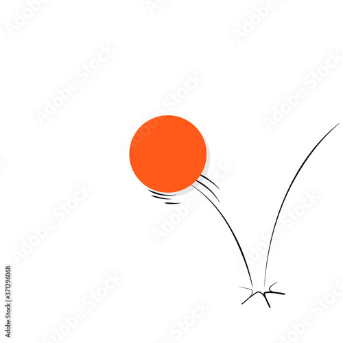 Illustration of a ball bouncing off a surface.  photo