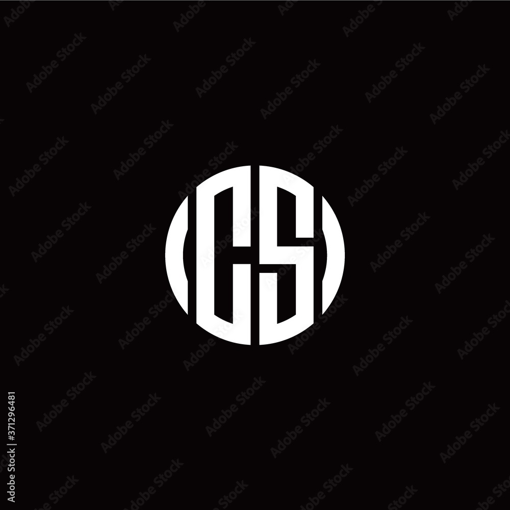 initial C S letter with circle style logo template vector initial C S letter with circle style logo template vector