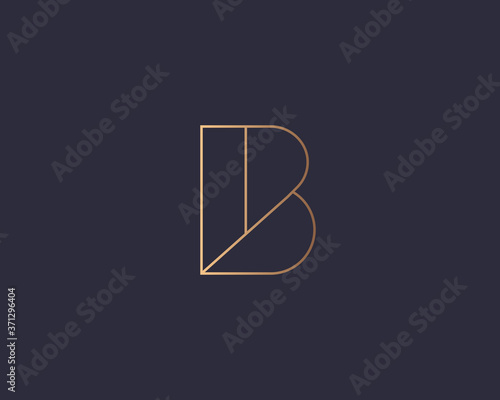 Abstract linear letter B logo icon design modern minimal style illustration. Premium vector line emblem sign symbol mark logotype