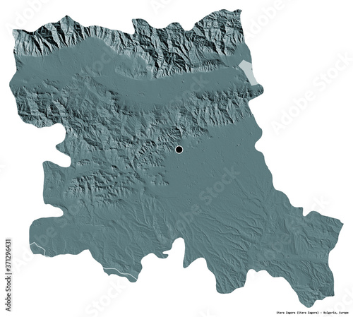 Stara Zagora, province of Bulgaria, on white. Administrative photo
