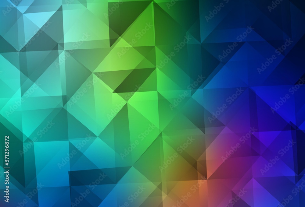 Obraz premium Light Blue, Green vector polygon abstract backdrop.