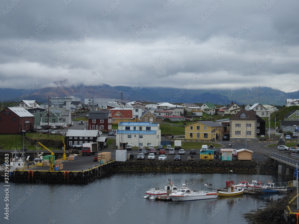 View of small Icelandic village