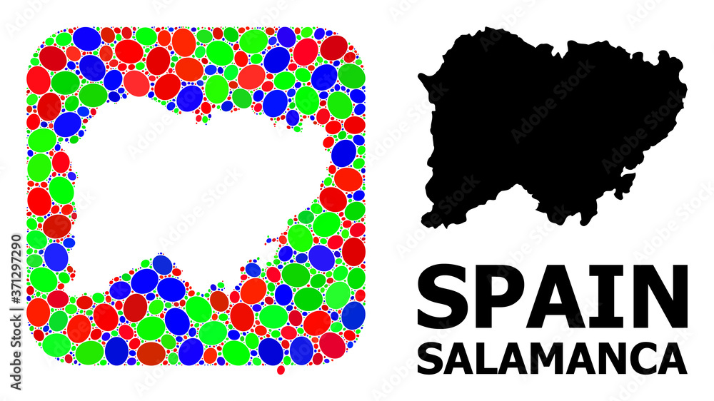 Mosaic Stencil and Solid Map of Salamanca Province
