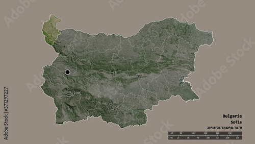 Location of Vidin, province of Bulgaria,. Satellite