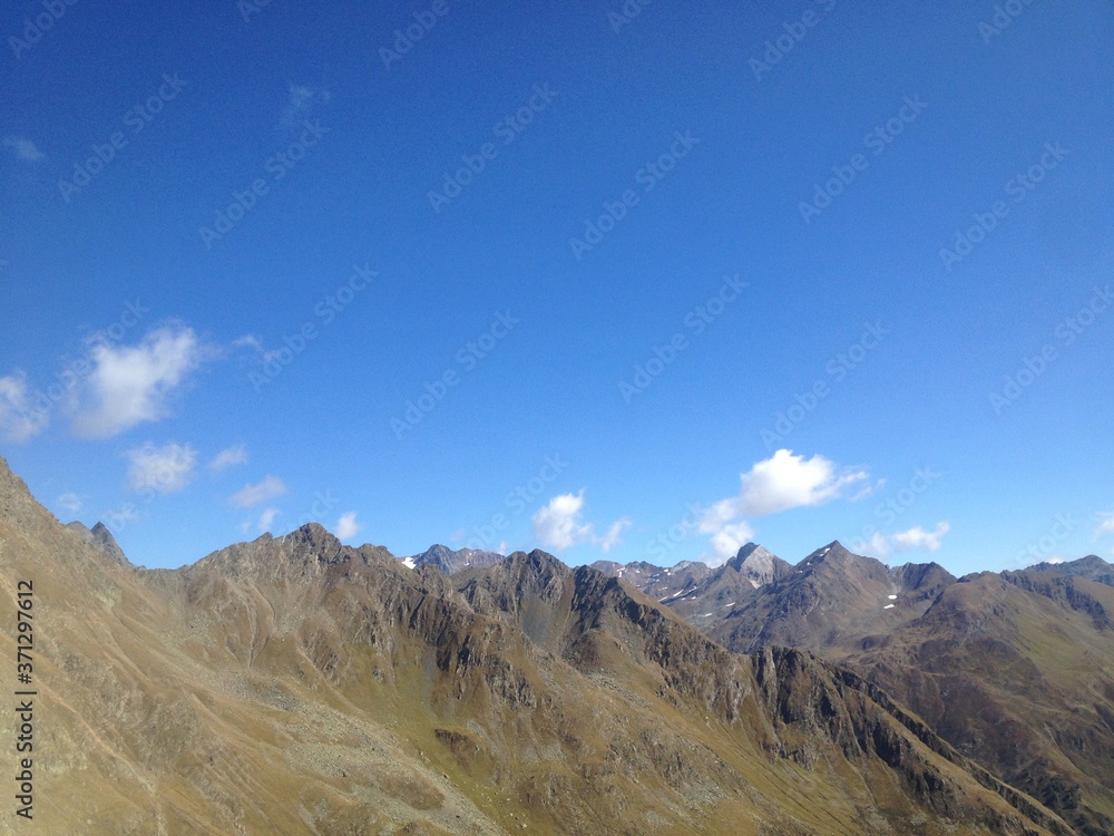 Mountain range with blue sky Mountain range with blue sky
