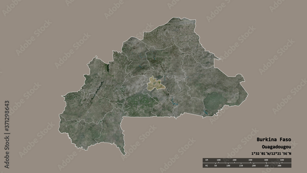 Location of Centre, region of Burkina Faso,. Satellite