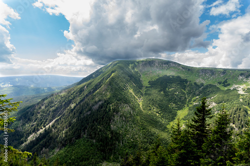 mountain landscape with clouds