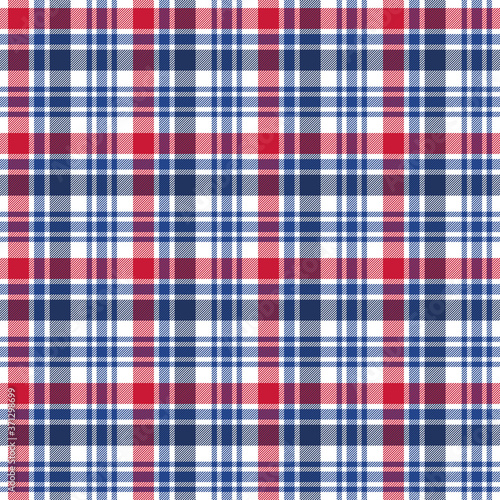 Plaid Seamless Pattern - Patriotic plaid repeating pattern design