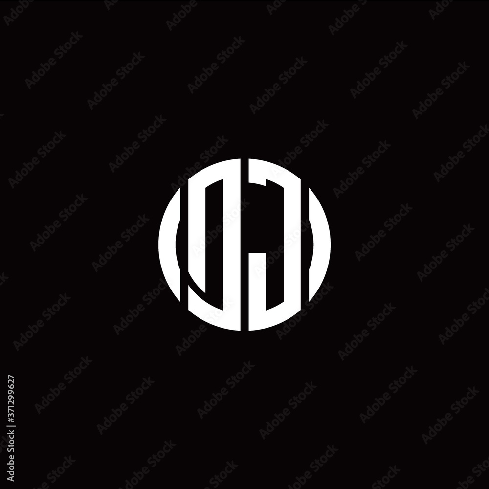 initial D J letter with circle style logo template vector initial D J letter with circle style logo template vector