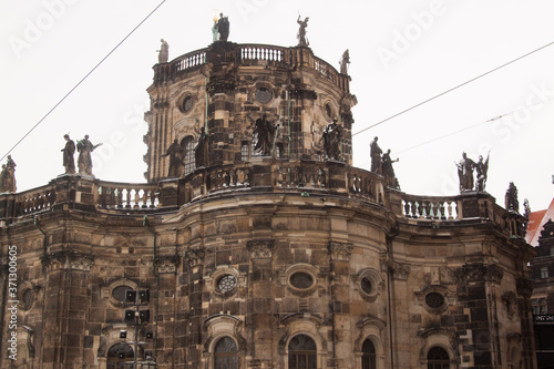 Dresden city during winter time old fashioned architecture