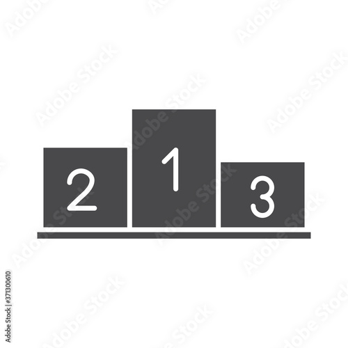 winners podium with numbers competition silhouette icon design