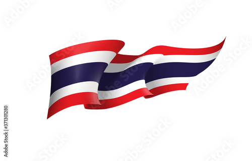 Thailand flag state symbol isolated on background national banner. Greeting card National Independence Day of the Kingdom of Thailand. Illustration banner with realistic state flag.