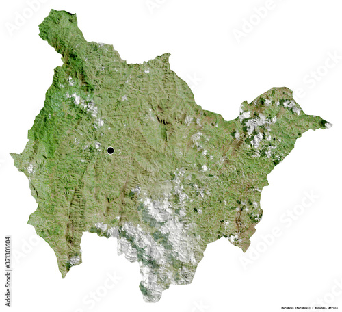 Muramvya  province of Burundi  on white. Satellite