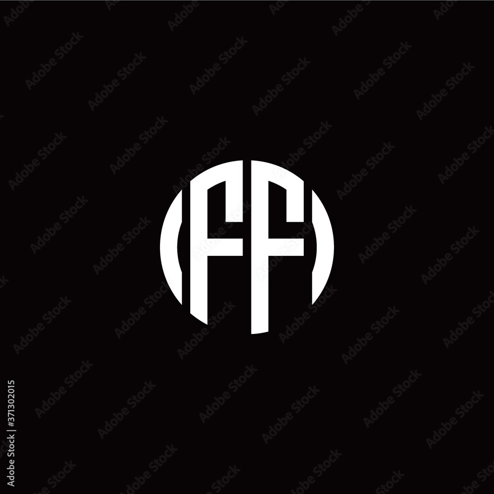 initial F F letter with circle style logo template vector initial F F letter with circle style logo template vector
