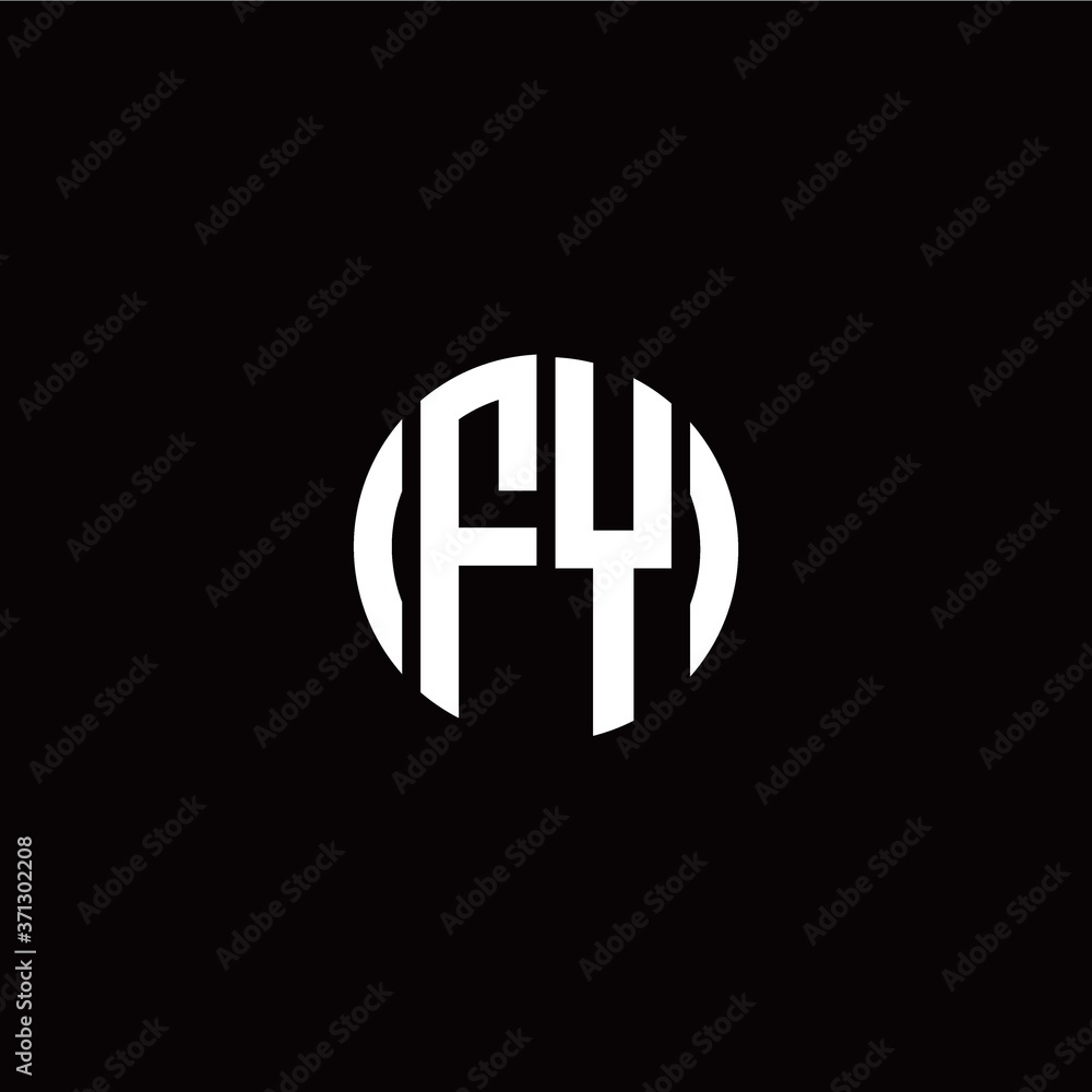 initial F Y letter with circle style logo template vector initial F Y letter with circle style logo template vector