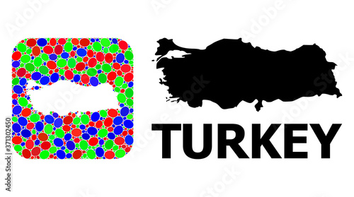 Mosaic Stencil and Solid Map of Turkey