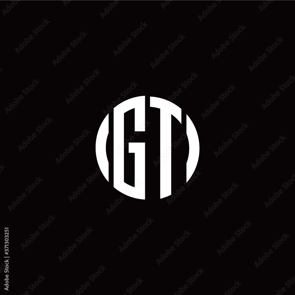 initial G T letter with circle style logo template vector initial G T letter with circle style logo template vector