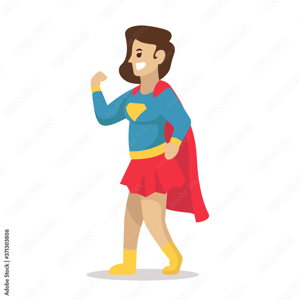 Simple minimalist cute super mom character design illustration Simple minimalist cute super mom character design illustration
