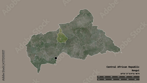 Location of Nana-Grébizi, economic prefecture of Central African Republic,. Satellite