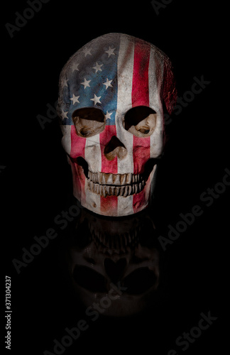 American Flag Skull Phone Wallpaper photo