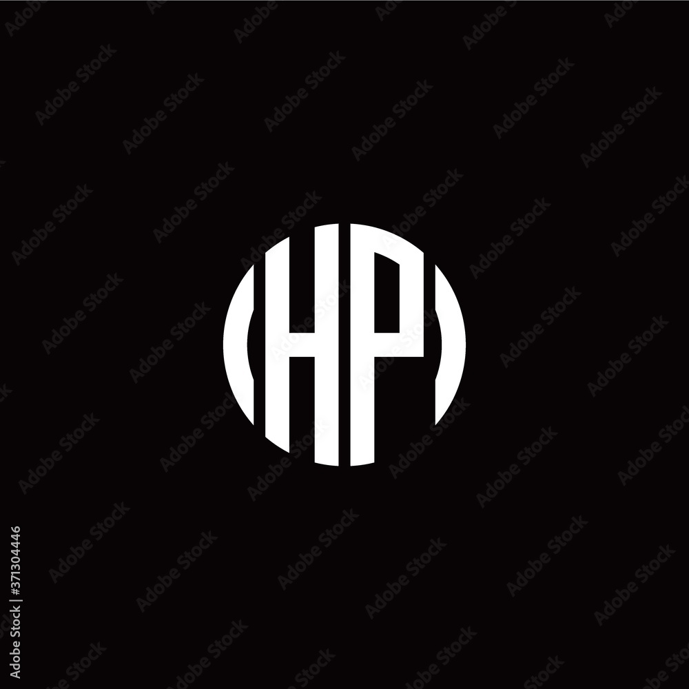 initial H P letter with circle style logo template vector initial H P letter with circle style logo template vector