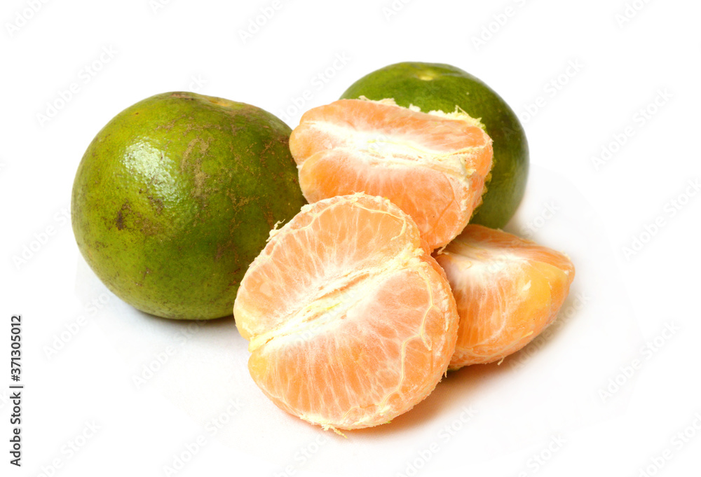 Ripe mandarin citrus isolated tangerine mandarine orange on white background. Ripe mandarin citrus isolated tangerine mandarine orange on white background.