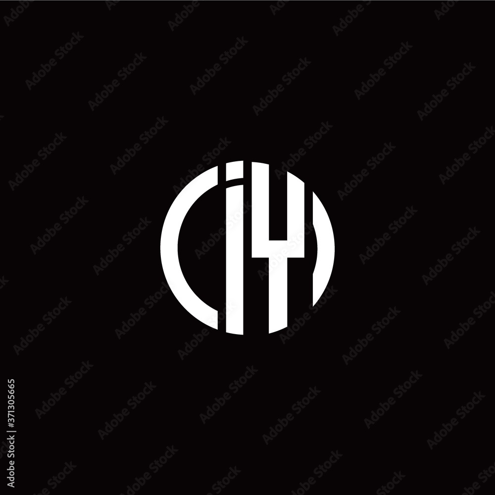 initial I Y letter with circle style logo template vector initial I Y letter with circle style logo template vector