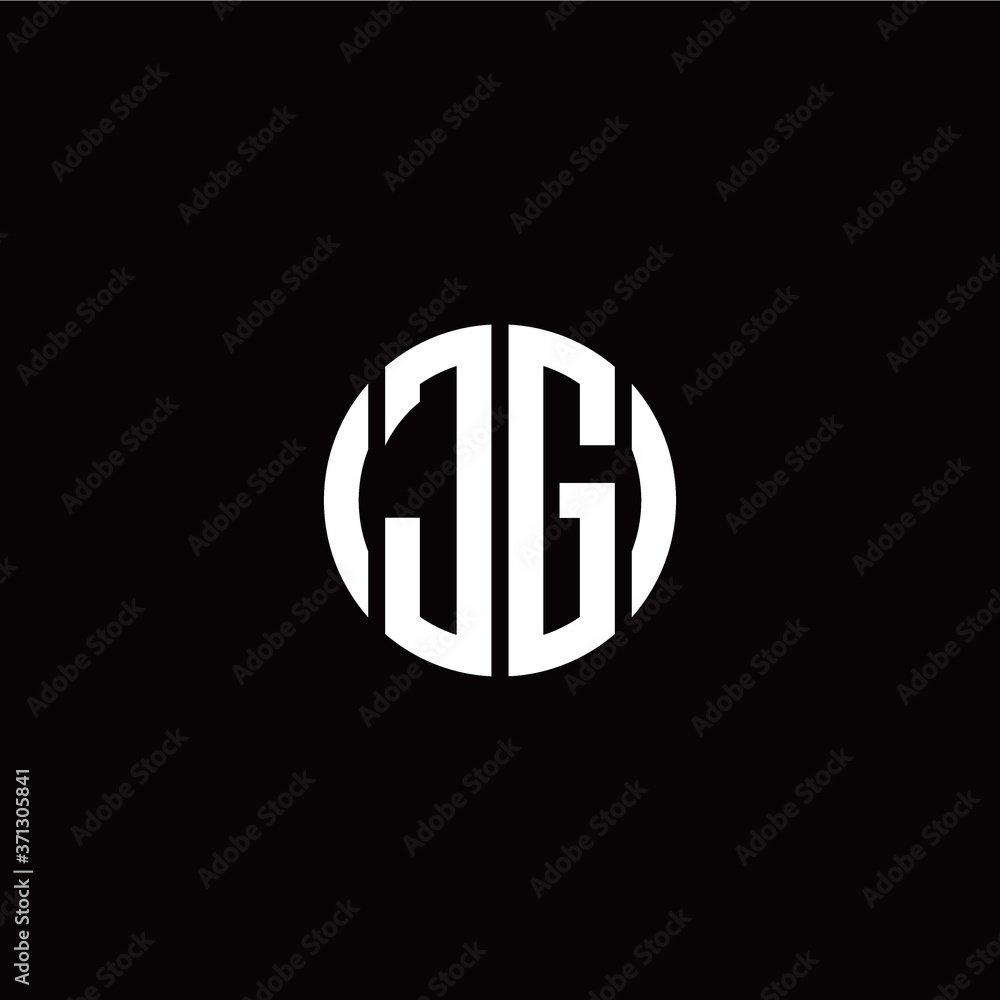 initial J G letter with circle style logo template vector initial J G letter with circle style logo template vector