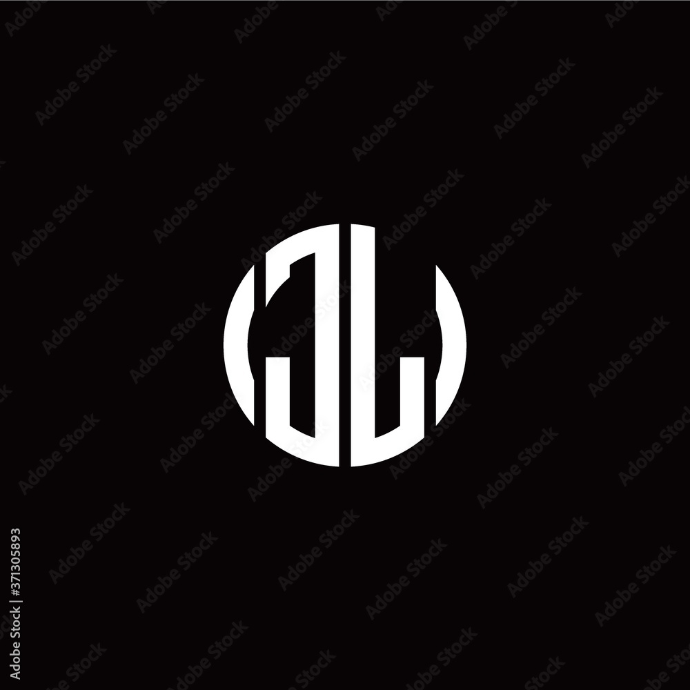 initial J L letter with circle style logo template vector initial J L letter with circle style logo template vector