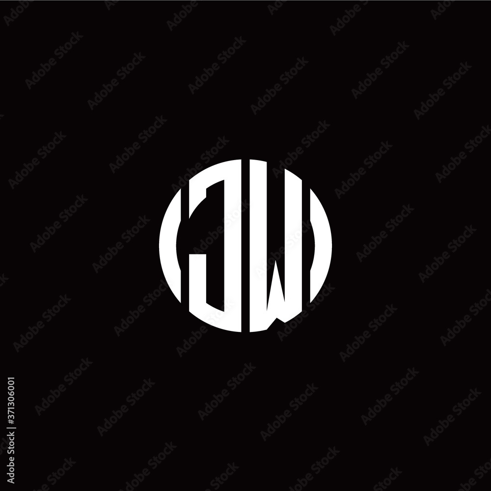 initial J W letter with circle style logo template vector initial J W letter with circle style logo template vector
