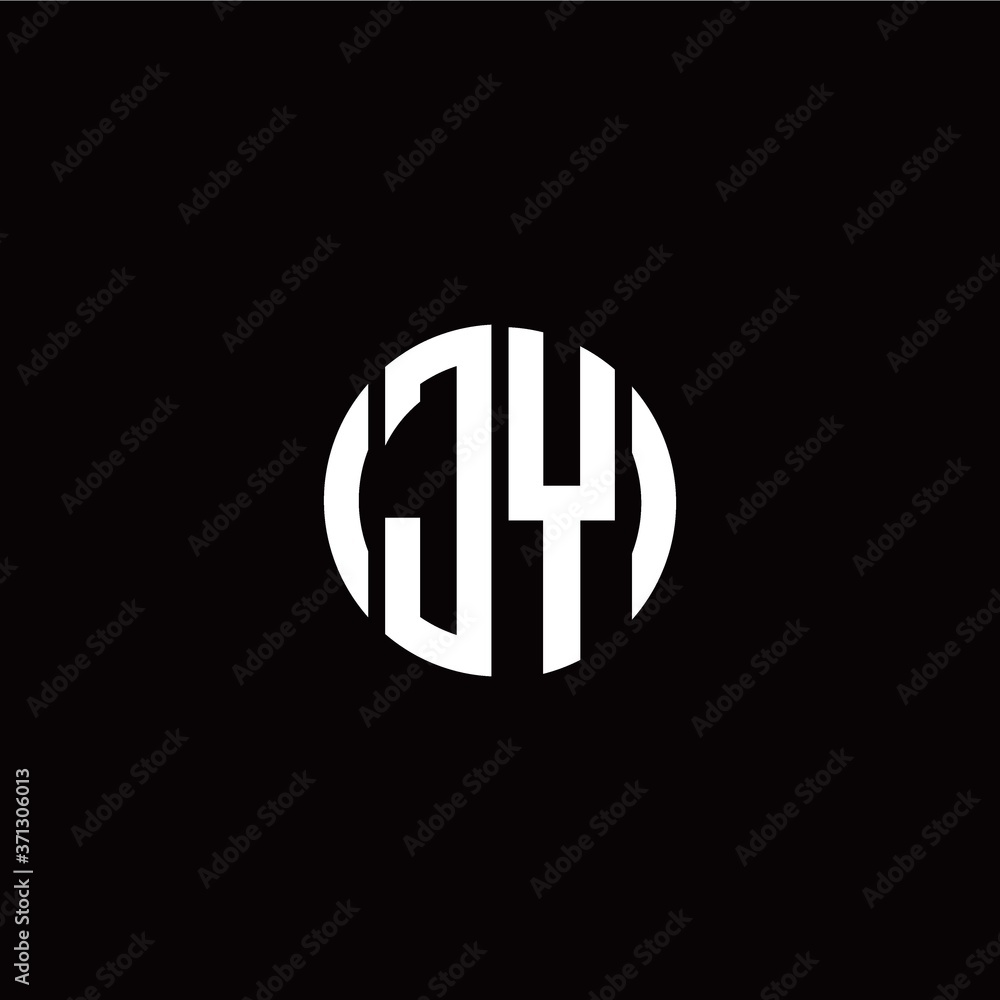 initial J Y letter with circle style logo template vector initial J Y letter with circle style logo template vector