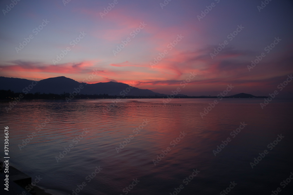 sunset over the sea - thailand - koh samui - island - vaction - holiday