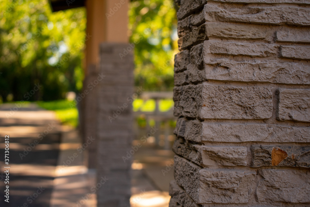 A Group of Three Pillars Showing Off Depth of Field A Group of Three Pillars Showing Off Depth of Field