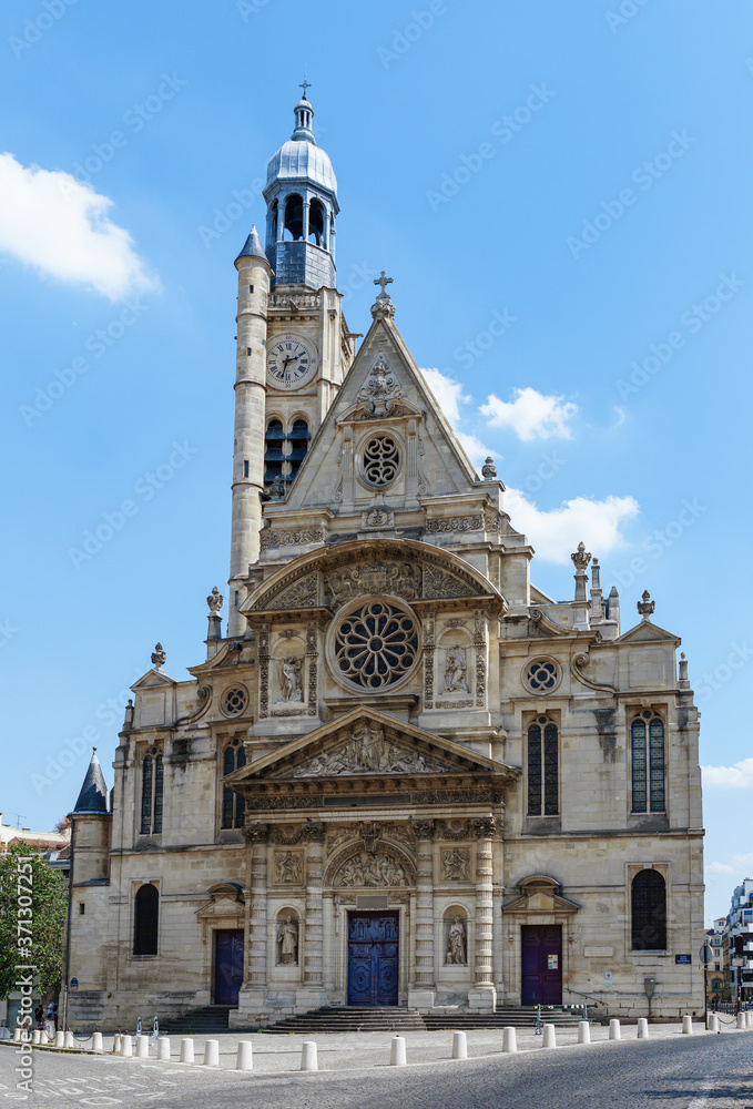 Church of Saint-Etienne-du-Mont (1494-1624) near the Pantheon in summer - Paris, France