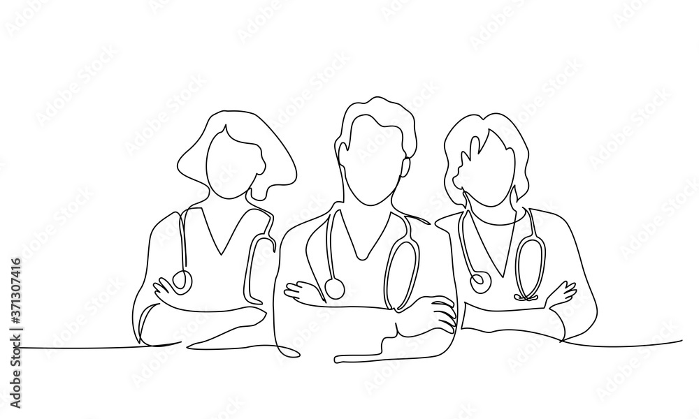 Group team of doctors therapist. Minimalistic design of medical people Group team of doctors therapist. Minimalistic design of medical people