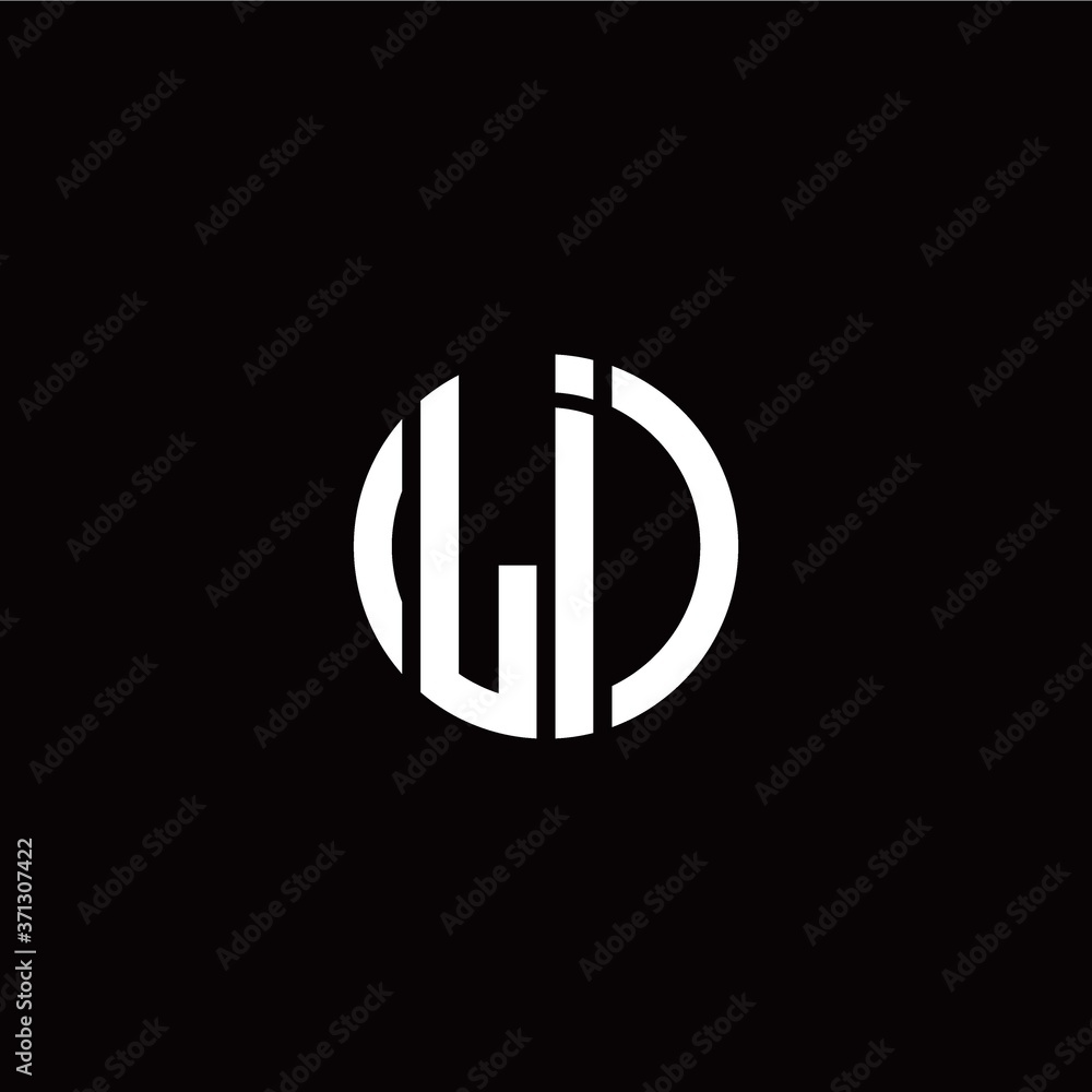 initial L I letter with circle style logo template vector initial L I letter with circle style logo template vector