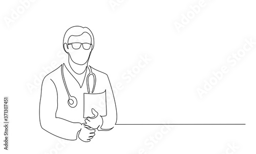 Doctor therapist woman in medical uniform and with stethoscope