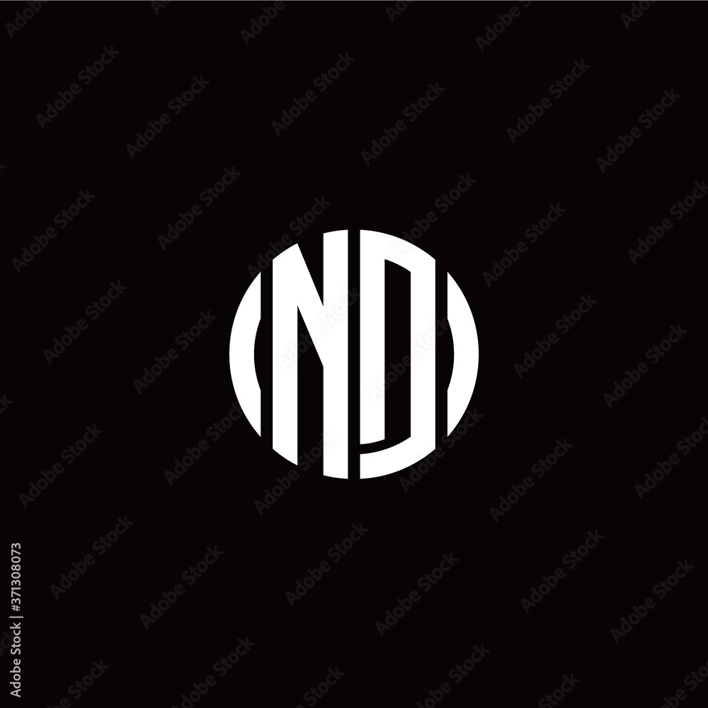 initial N D letter with circle style logo template vector initial N D letter with circle style logo template vector