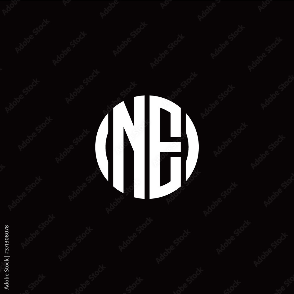 initial N E letter with circle style logo template vector initial N E letter with circle style logo template vector