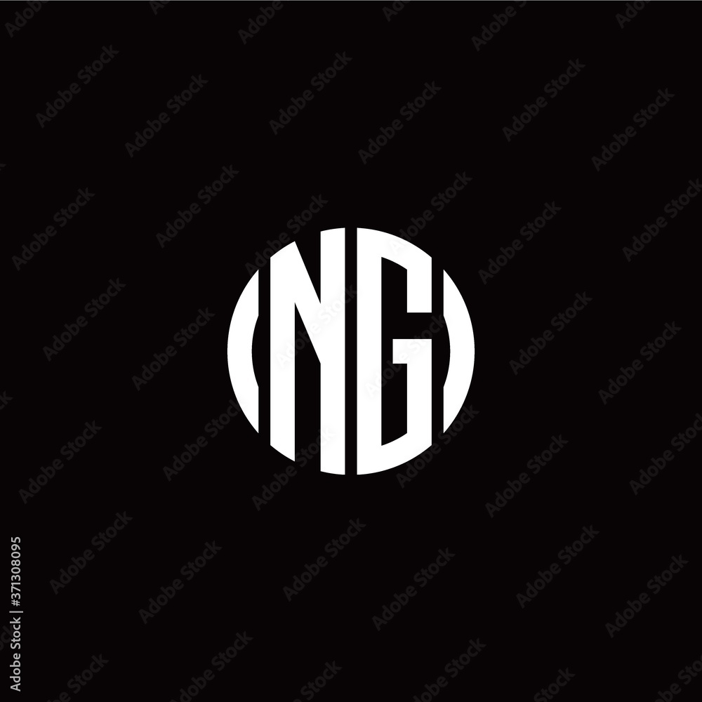 initial N G letter with circle style logo template vector initial N G letter with circle style logo template vector