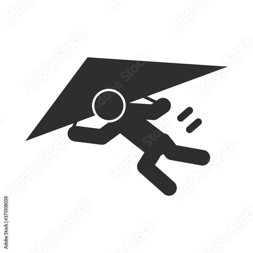 extreme sport hang glider active lifestyle silhouette icon design
