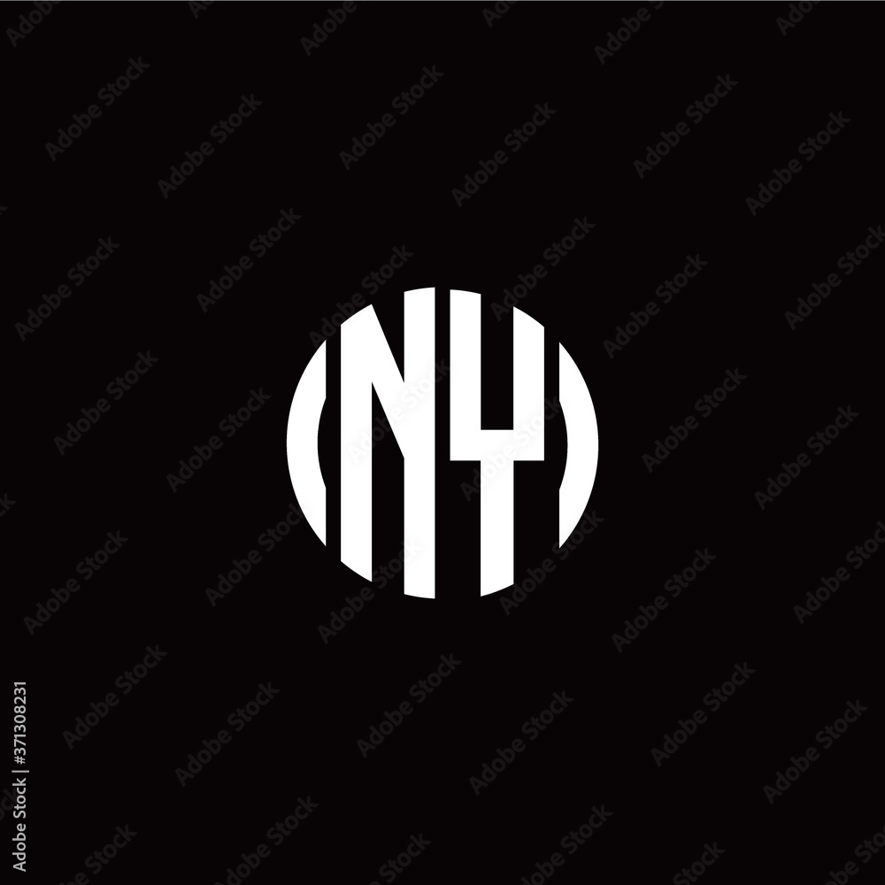 initial N Y letter with circle style logo template vector initial N Y letter with circle style logo template vector