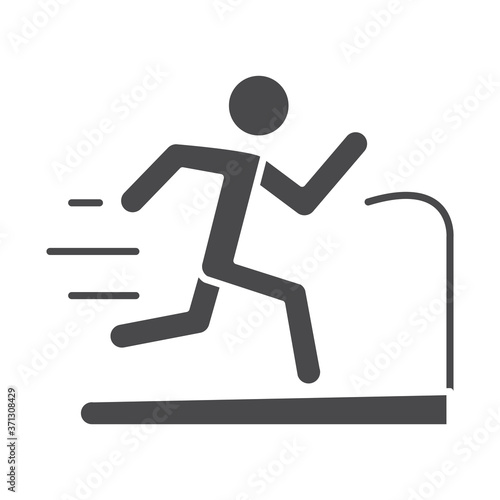 man running on the runway speed sport race silhouette icon design