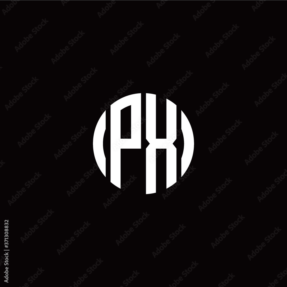 initial P X letter with circle style logo template vector initial P X letter with circle style logo template vector