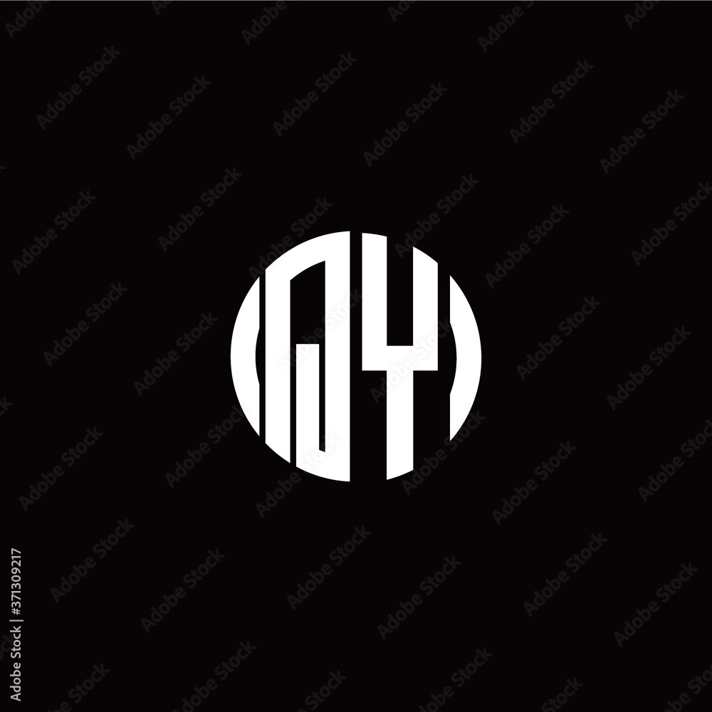 initial Q Y letter with circle style logo template vector initial Q Y letter with circle style logo template vector