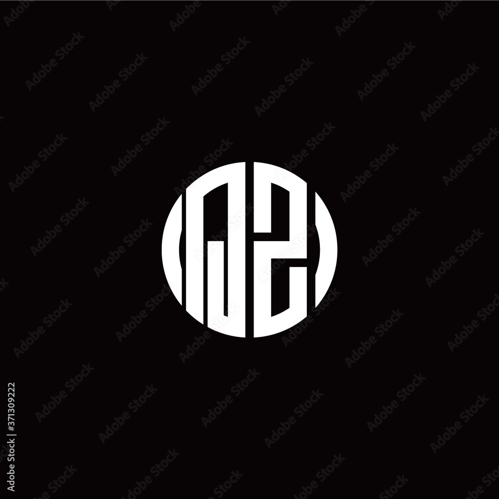 initial Q Z letter with circle style logo template vector initial Q Z letter with circle style logo template vector