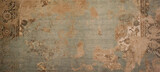 Old brown gray rusty vintage worn shabby patchwork motif tiles stone concrete cement wall texture background banner